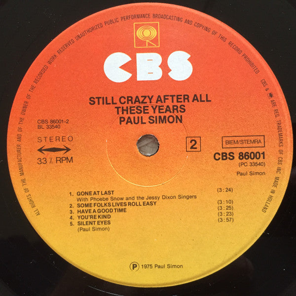 Paul Simon - Still Crazy After All These Years (tweedehands LP) - Velvet Music