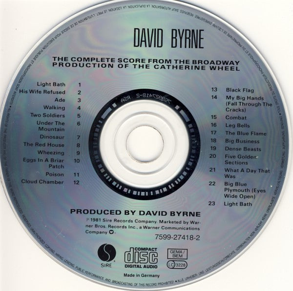 David Byrne - The Complete Score From The Broadway Production Of "The Catherine Wheel" (Choreographed By Twyla Tha (tweedehands CD) - Velvet Music