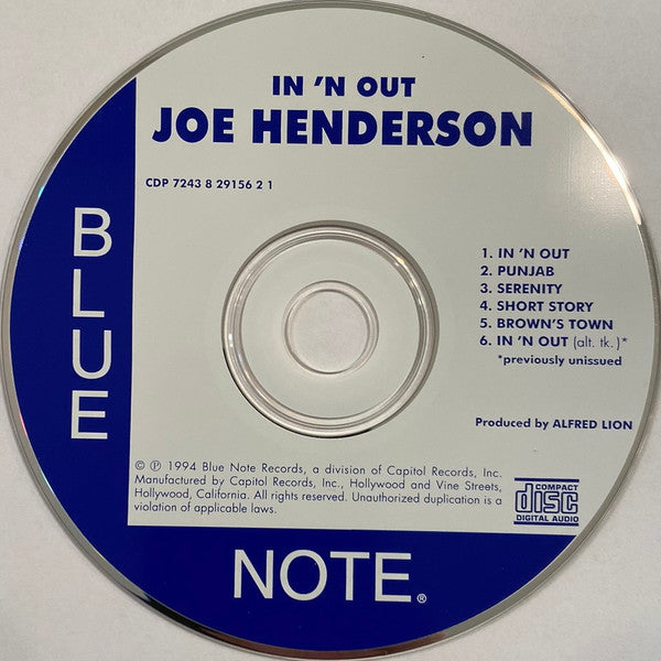 Joe Henderson - In 'N Out (tweedehands CD) - Velvet Music