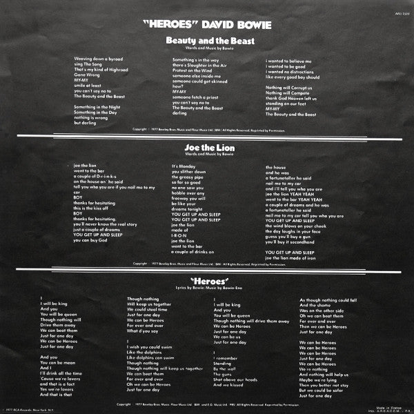 David Bowie - "Heroes" (tweedehands LP) - Velvet Music