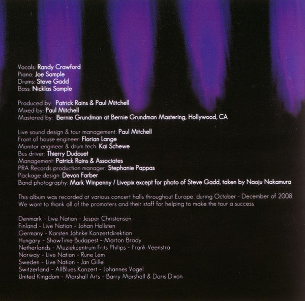 Randy Crawford & Joe Sample With Steve Gadd & Nicklas Sample - Live (tweedehands CD) - Velvet Music