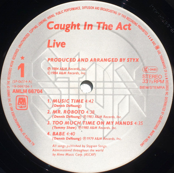 Styx - Caught In The Act Live (tweedehands LP) - Velvet Music