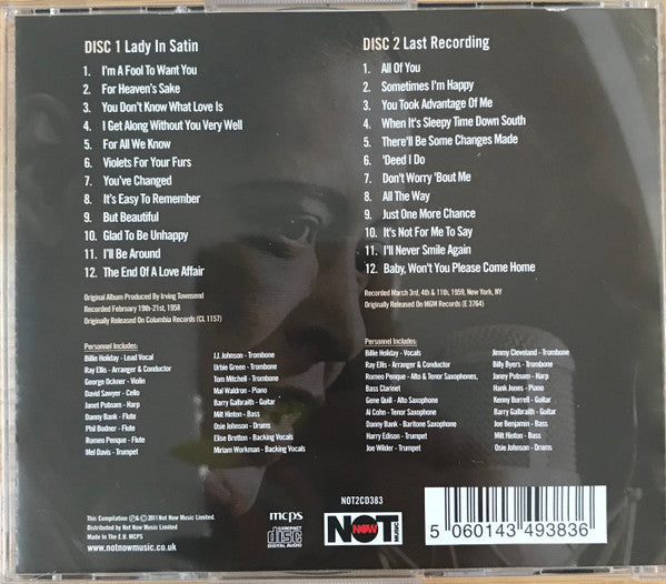 Billie Holiday - Lady In Satin / Last Recording (CD) - Velvet Music