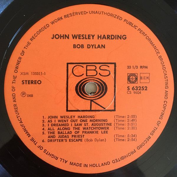 Bob Dylan - John Wesley Harding (tweedehands LP) - Velvet Music