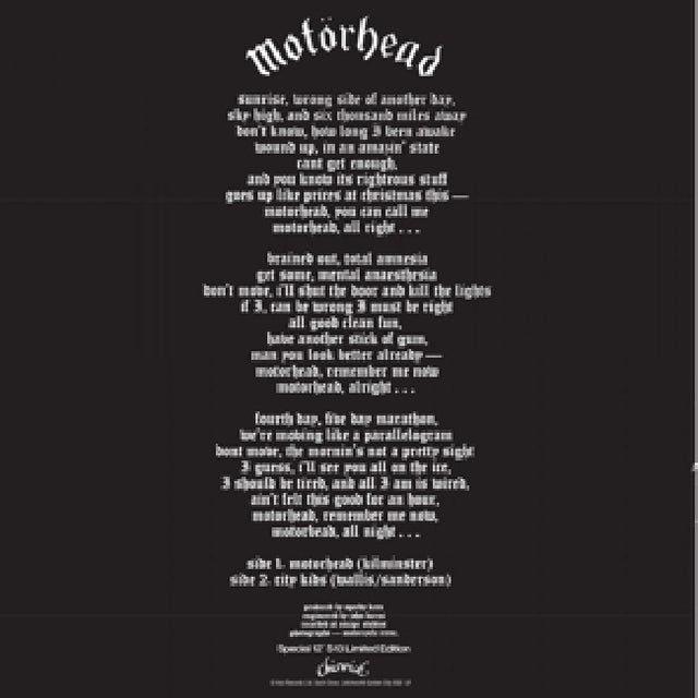 Motorhead - Motorhead / city kids (12-inch maxi-single) - Velvet Music