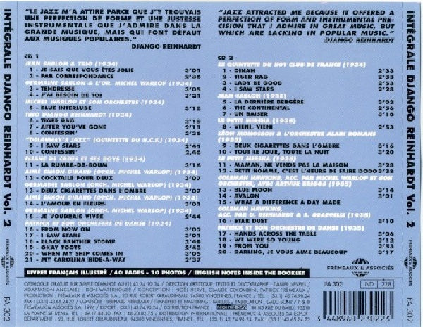 Django Reinhardt - Intégrale vol.2 : i saw stars 1934-1935 (CD)