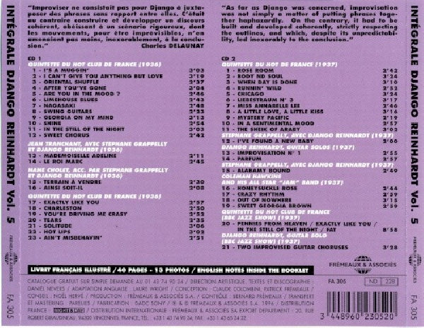 Django Reinhardt - Intégrale vol.5 - mystery pacific (CD)