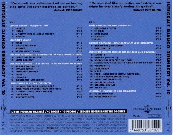 Django Reinhardt - Intégrale vol.10 - nuages (CD)