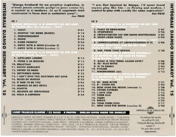 Django Reinhardt - Intégrale vol.15 - gipsy with a song (CD)