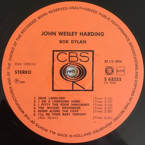 Bob Dylan - John Wesley Harding (tweedehands LP) - Velvet Music
