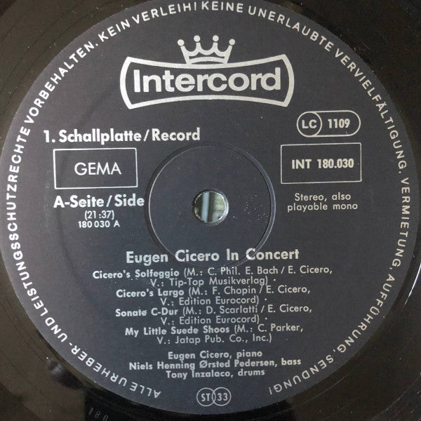 Eugen Cicero - Eugen Cicero In Concert (vinyle d'occasion)