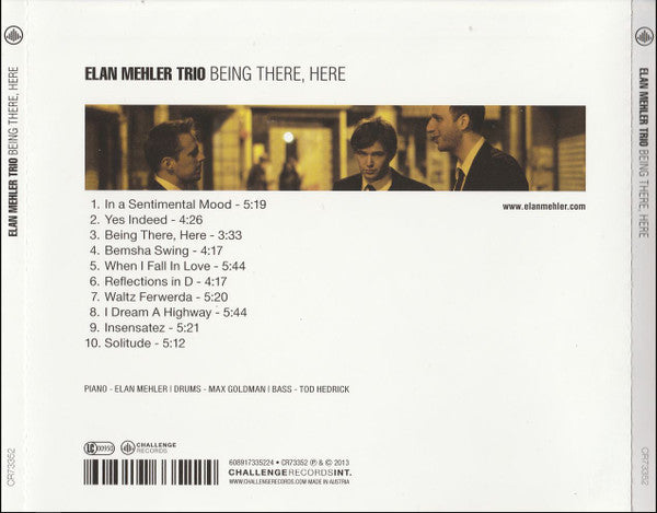 Elan Mehler Trio - Being There, Here (tweedehands CD) - Velvet Music