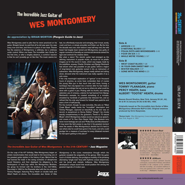 Wes Montgomery - The Incredible Jazz Guitar of Wes Montgomery  (LP) - Velvet Music
