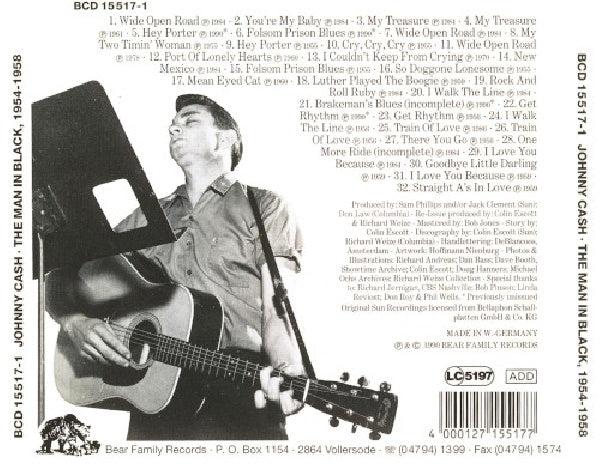 Johnny Cash - Man in black '54-'58 (CD) - Velvet Music