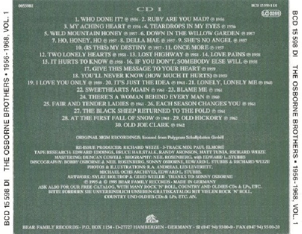 Osborne Brothers - Bluegrass 1956-1968 (CD) - Velvet Music