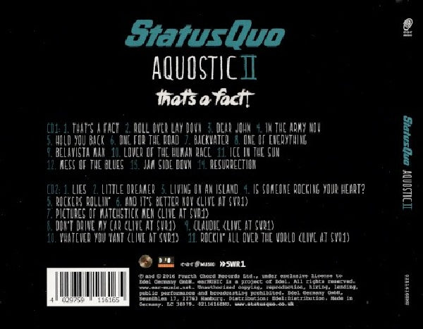 Status Quo - Aquostic ii - that's a fact! (CD) - Velvet Music