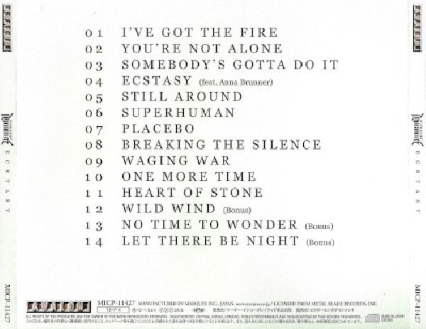 Kissin' Dynamite - Ecstasy (CD)