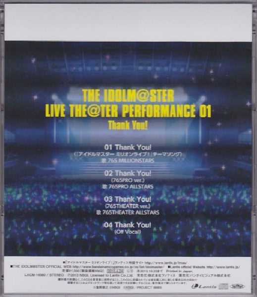 Sevenhundredsixtyfive Millionstars!! - Idolm@ster live the@ter pence 01[thank you!] (CD-single) - Velvet Music