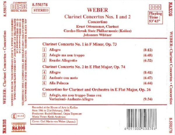 Cm Von Weber - Clarinet concertos, conce (CD)