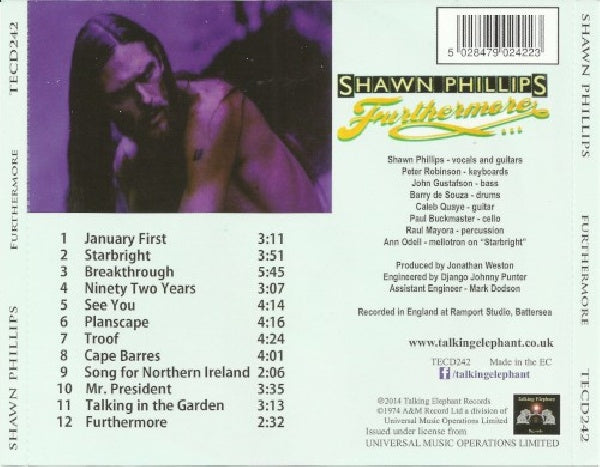 Shawn Phillips - Furthermore (CD) - Velvet Music