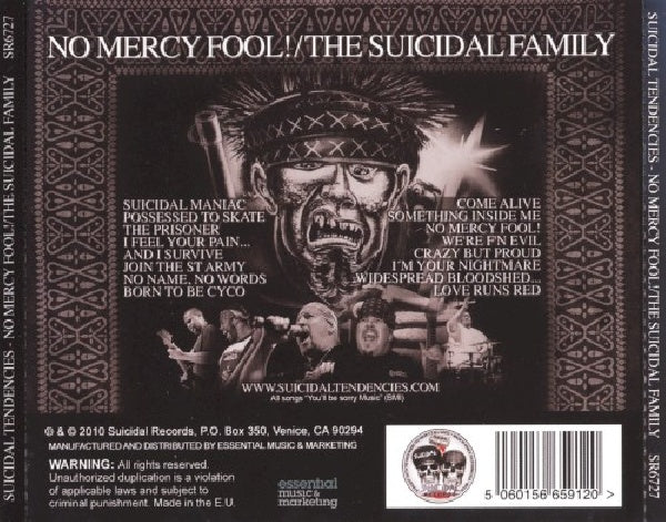 Suicidal Tendencies - No mercy fool!/the suicidal family (CD) - Velvet Music