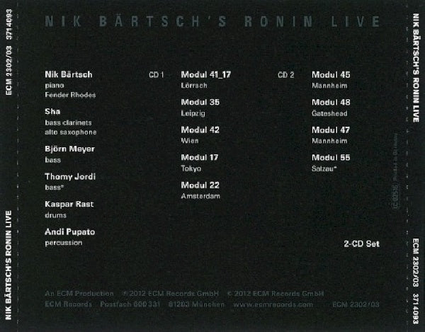 Nik Bartsch - Ronin (CD) - Velvet Music