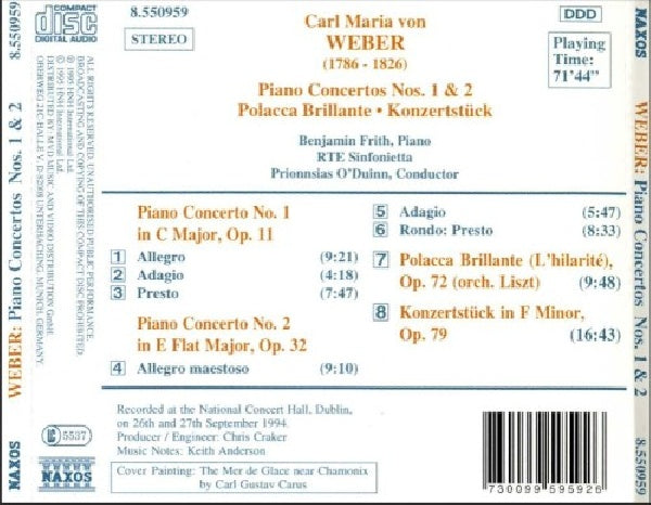 C.m. Von Weber - Piano concerts nos. 1 & 2 (CD) - Velvet Music