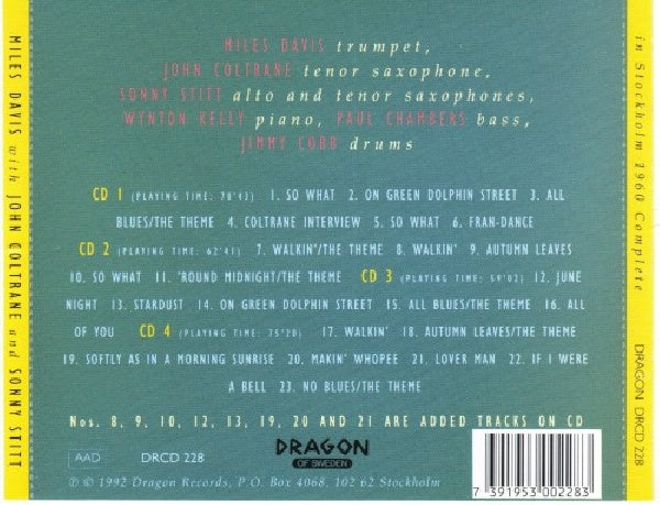 Miles Davis -quintet- - In stockholm 1960 complet (CD) - Velvet Music