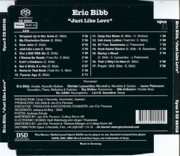 Eric Bibb - Just like love (CD) - Velvet Music