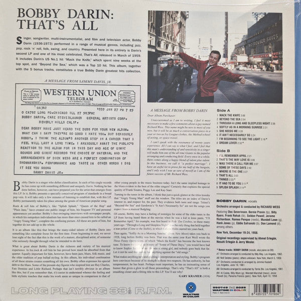 Bobby Darin - That's All (LP) - Velvet Music