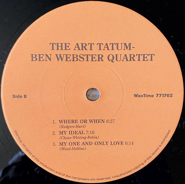 Art Tatum - Ben Webster Quartet, The - The Art Tatum - Ben Webster Quartet (LP) - Velvet Music