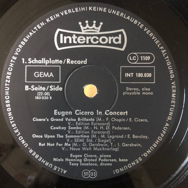 Eugen Cicero - Eugen Cicero In Concert (vinyle d'occasion)