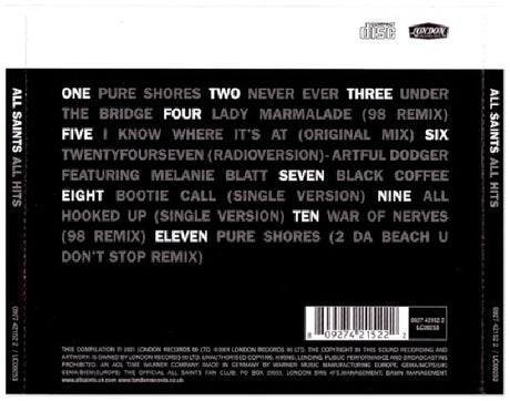 All Saints - All hits (CD) - Velvet Music
