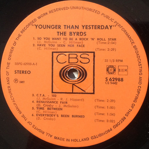 Byrds, The - Younger Than Yesterday (secondhand LP)