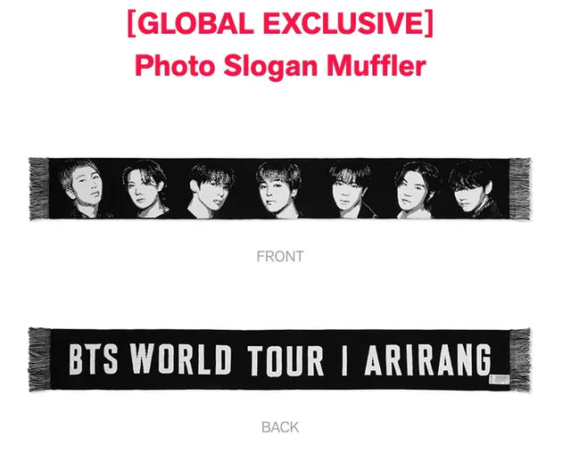 BTS - [ARIRANG] PHOTO SLOGAN MUFFLER (CD) - Velvet Music