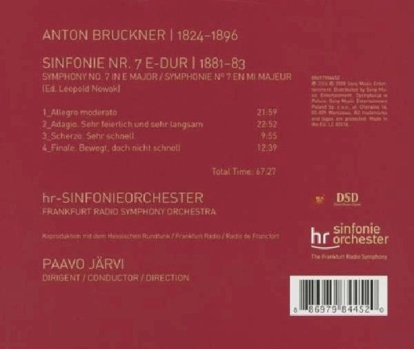 Paavo Järvi - Bruckner : symphonie n° 7 (CD)