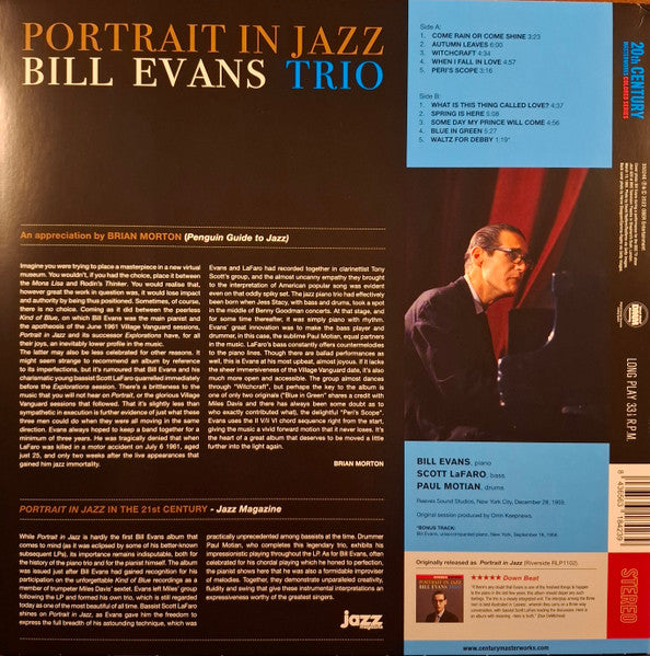 Bill Evans Trio, The - Portrait In Jazz (LP) - Velvet Music