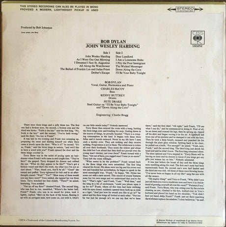 Bob Dylan - John Wesley Harding (tweedehands LP) - Velvet Music