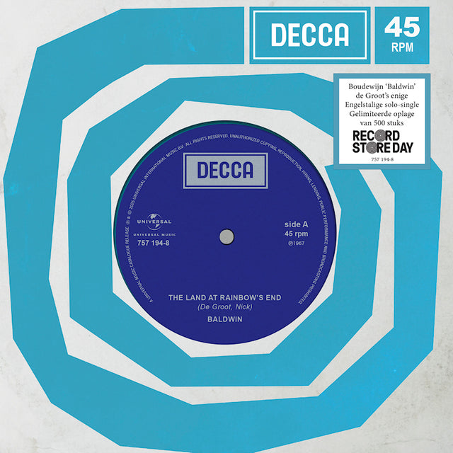 Baldwin (Boudewijn de Groot) - The Land At Rainbow's End (7-inch single) - Velvet Music