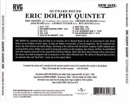 Eric Dolphy Quintet - Outward Bound (tweedehands CD) - Velvet Music