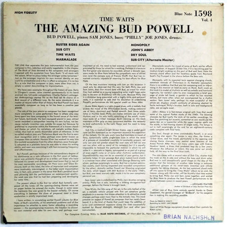 Bud Powell - The Amazing Bud Powell, Vol. 4 - Time Waits (vinyle d'occasion)