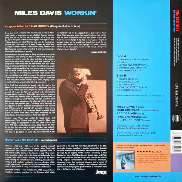 Miles Davis - Workin' (LP) - Velvet Music
