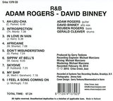 Adam Rogers (2), David Binney - R&B (tweedehands CD) - Velvet Music