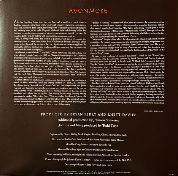 Bryan Ferry - Avonmore (LP) - Velvet Music