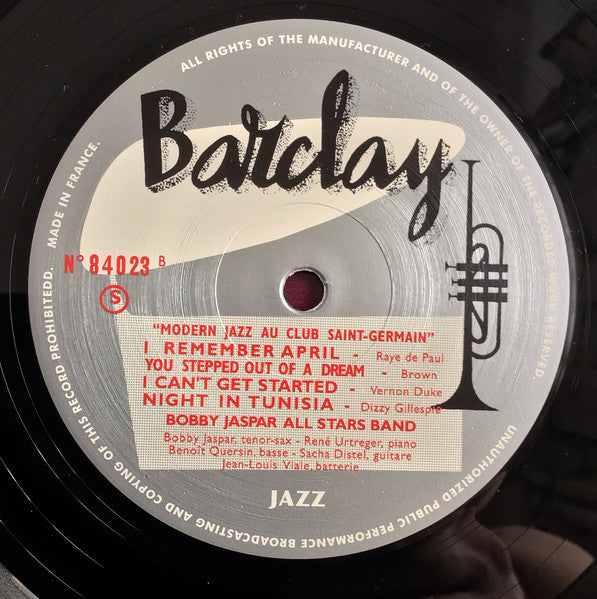 Bobby Jaspar - Modern Jazz Au Club Saint Germain (LP) - Velvet Music
