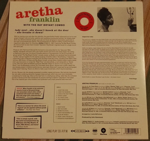 Aretha Franklin With Ray Bryant Combo, The - Aretha (LP) - Velvet Music