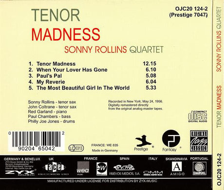 Sonny Rollins Quartet - Tenor Madness (tweedehands CD) - Velvet Music