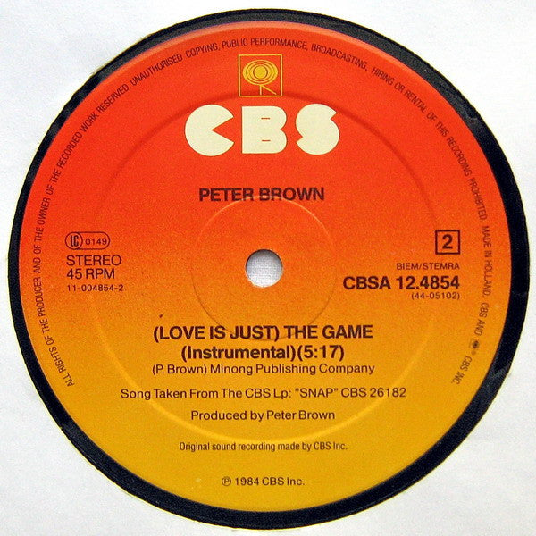Peter Brown (2) - (Love Is Just) The Game (second-hand LP)
