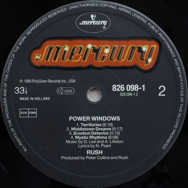 Rush - Power Windows (tweedehands LP) - Velvet Music