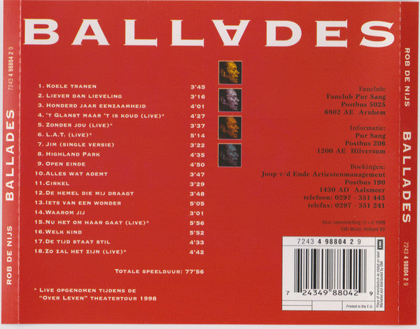 Rob de Nijs - Ballades (tweedehands CD) - Velvet Music